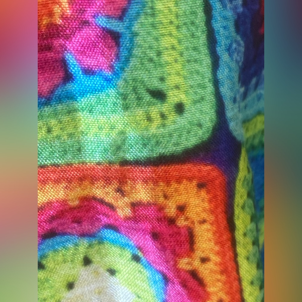 Patchwork Granny Square Print Full Lined Skirt - image 4